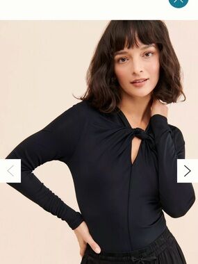 FARM Rio Long-Sleeve Black Twist-Knot Women’s Top